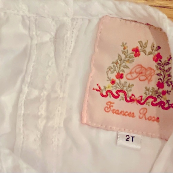 Frances Rose white one-piece Bubble Romper Bows Eyelet Toddler Girl’s 2T Easter - Picture 3 of 9